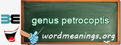 WordMeaning blackboard for genus petrocoptis